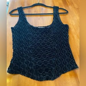 Cache Sleeveless Velvet Black Top size Medium